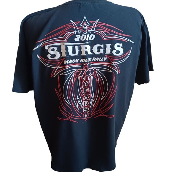 Gildan Black Hills Rally Sturgis 2010 T-Shirt XL Heavy Cotton Mens - Picture 1 of 5